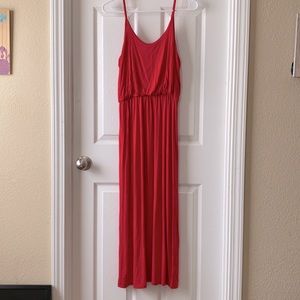 Reddish-Orange Maxi Sundress